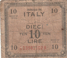 BANCONOTA - ALLIED MILITARY CURRENCY BANCONOTA 10£ 1943 (come Da Scansione) - Allied Occupation WWII