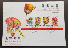 Taiwan Children's Play 1991 Child Games Horse Bird Dog Grasshopper Toy (ms FDC) - Lettres & Documents