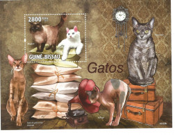 Chat -bloc Feuillet - Neuf - Chats Domestiques- Guinée -Bissau - Big Cats (cats Of Prey)