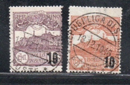 REPUBBLICA DI SAN MARINO 1941 SOPRASTAMPATI SURCHARGED SERIE COMPLETA COMPLETE SET USATA USED OBLITERE' - Gebraucht