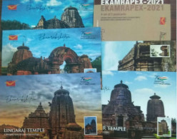 INDIA ODISHA 2021 Ekamrapex'2021 A Set Of 5 PICTURE POST CARD (LIMITED ISSUE) As Per Scan - Induismo