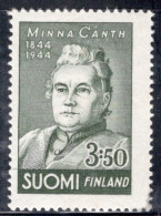 Finland 1944 A Single Stamp Issued For The 100th Anniversary Of The Birth Of Minna Canth In Mounted Mint - Neufs