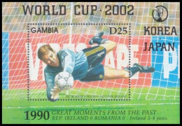Gambia 2001 MNH MS, WC Pat Bonner Making Save For Ireland, Korea Japan 2002, Football, Sports - 2002 – Corée Du Sud / Japon