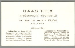 Carte De Visite 21 - Dijon - Haas Fils - Représentations Industrielles - Cartoncini Da Visita