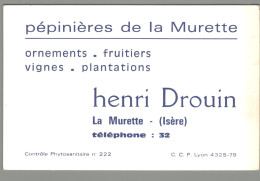 Carte De Visite 38 - La Murette - Pépinières De La Murette - Henri Drouin - Cartoncini Da Visita