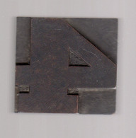 CARACTERE D'IMPRIMERIE BOIS Typographie Vintage Wooden Printer Block Chiffre 4 - Other & Unclassified