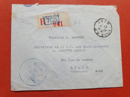 Enveloppe En Recommandé De Lille Pour Lille En 1942 En Franchise  Avec Cachet Allemand - Réf J 293 - WW II