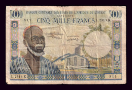 Estados De África Occidental Senegal West African States Senegal 5000 Francos ND (1965) Pick 704Ki Bc F - Sénégal