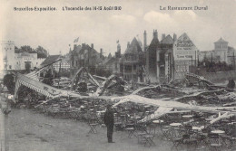 BELGIQUE - Bruxelles-Exposition - L'Incendie Des 14-15 Août 1910 - Le Restaurant Duval - Carte Postale Ancienne - Universal Exhibitions