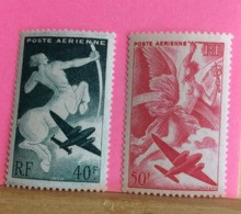 Poste Aérienne France - 1946-47( Neuf (Y&T N°16-17 Sagittaire,Iris) - Coté 2€ (Tous De Bonne Qualité Garantie) - 1927-1959 Neufs