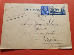 Entier Postal Arc De Triomphe + Complément Mercure De St Amand Les Eaux Pour Lièvin En 1940 - J 316 - Standard Postcards & Stamped On Demand (before 1995)