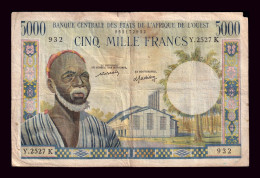Estados De África Occidental Senegal West African States Senegal 5000 Francos ND (1965) Pick 704Km Bc F - Sénégal