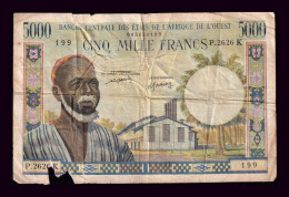 Estados De África Occidental Senegal West African States Senegal 5000 Francos ND (1965) Pick 704Km Bc F - Senegal