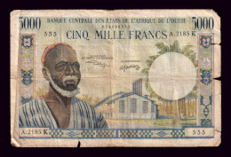 Estados De África Occidental Senegal West African States Senegal 5000 Francos ND (1965) Pick 704Ki Bc F - Senegal