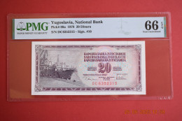 Banknotes Yugoslavia  Serbia  20 Dinara 1978 PMG 66  "DC 6352315" - Yougoslavie