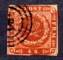 Danemark: Yvert N° 4, Cote 25€ - Used Stamps