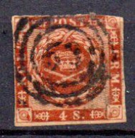 Danemark: Yvert N° 4, Cote 25€ - Used Stamps