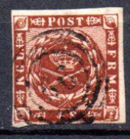 Danemark: Yvert N° 8, 4 Belles Marges, Cote 18€ - Used Stamps