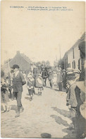 Huissignies   *    Fête Patriotique 12 Septembre 1920 - La Belgique Glorifée Groupe De 3 Jeunes Filles - Chievres