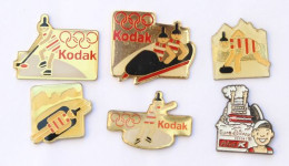 LOT DE 6 Pin's Différents KODAK - Les Voleurs De Couleurs - Jeux Olympiques Albertville 92 - M415 - Lots