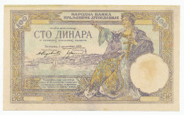 Yugoslavia - 100 Dinara 1929. P27* (Counterfeit From The Period), AUNC. (Y086) - Yougoslavie