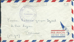 ALGERIE HOPITAL MILITAIRE / VAGUEMESTRE TLEMCEN POUR TOULOUSE ( HAUTE GARONNE ) PAR AVION DE 1956  LETTRE COVER - Guerre D'Algérie