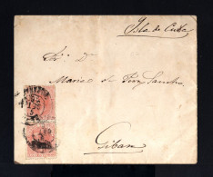 1280-SPAIN-ESPAGNE-ESPAÑA-OLD COVER PALENCIA To GIBAN (cuba)1886.Alfonso XII. - Storia Postale