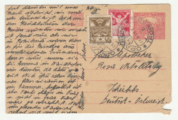 Czechoslovakia Postal Stationery Postcard Posted 1921 Opava - Uprated B230701 - Postcards