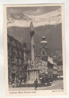 D490) INNSBRUCK -Straße Mit Säule U. Geschäften - Alte TRAMWAY Nummer 1 Detail Ansicht - ECHTE PHOTOGRAPHIE Alt !! - Lermoos