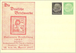 Deutsches Reich Ganzsache Nationale Ausstellung 1937 -16-2849 - Entiers Postaux Privés