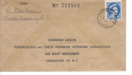 19578) Canada Post Mark Cancel Vedder Crossing 1966 - Lettres & Documents