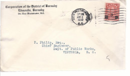 19591) Canada New Westminster Post Mark Cancel 1932 Overprint - Brieven En Documenten