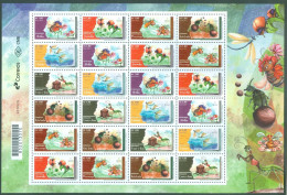 BRAZIL #4856-61 - BENEFICIAL INSECTS ( BEES - DUNG BEES - PRAYING MANTIS - LADYBUGS )  FULL SHEET OF 24 V - 2021  MINT - Ungebraucht