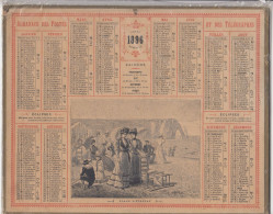 CALENDRIERS DES POSTES (1896)   PLAGE D ETRETAT  21x26 - Tamaño Grande : ...-1900