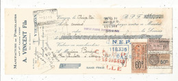 Mandat, Manufacture De Porcelaine, A. VINCENT FILS, VIERZON, 1926, Frais Fr 1.75 E - Bills Of Exchange