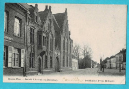 * Beveren Waas (Oost Vlaanderen) * (Boekhandel Frans Hillegeer) Gesticht H. Lodewijk En Statiestraat, Rue De La Gare - Beveren-Waas