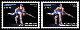 CENTRAL AFRICAN 2023 - SET 2V - LUTTE WRESTLING - OLYMPIC GAMES PARIS 2024 PREOLYMPIC YEAR - MNH - Lucha