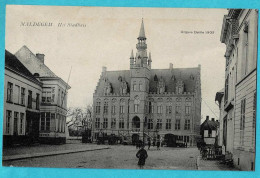 * Maldegem (Oost Vlaanderen) * (Uitgave Delille 1909) Het Stadhuis, Hotel De Ville, Animée, Grand Café, Unique, TOP - Maldegem