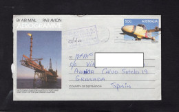 AUSTRALIA AEROGRAMME 1986 - Illustré North Rankin Agas Drilling Platform - Aerogrammi