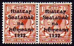 1922 Thom 1½d Horiz. Pair, Right Stamp With Error PENCF From R.15/12 And Characteristic Damaged "9" In 1922, U/m Mint - Unused Stamps
