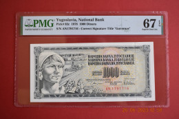 Banknotes Yugoslavia 1000 Dinara 1978  PMG 67 P#92c - Yougoslavie