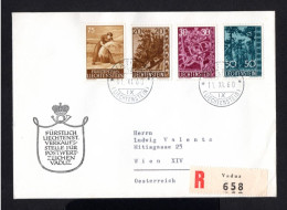 S4596-LIECHTENSTEIN-REGISTERED COVER VADUZ To VIENNA (austria) 1960.ENVELOPPE Recommande. - Covers & Documents