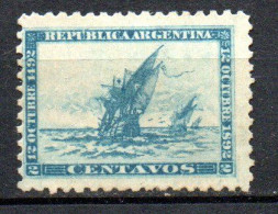 Col33 Argentine Argentina 1892  N° 92 Neuf X MH Cote : 9,00€ - Usati