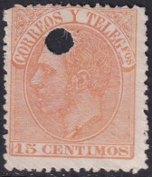 Spain 1882 Sc 252 España Ed 210T Telegraph Punch Cancel - Telegramas