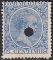 Spain 1889 Sc 257 España Ed 215T Telegraph Punch Cancel - Telegraph