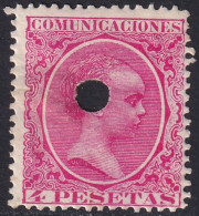 Spain 1889 Sc 269 España Ed 227T Telegraph Punch Cancel - Telegraph