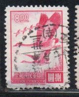 CHINA REPUBLIC REPUBBLICA DI CINA TAIWAN FORMOSA 1966 1967 FLYING GEESE 8$ USED USATO OBLITERE' - Oblitérés