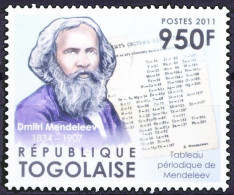 Togo 2011 MNH, Dmitri Mendeleev, Russian Chemist, 1st Version, Periodic Elements - Autres & Non Classés