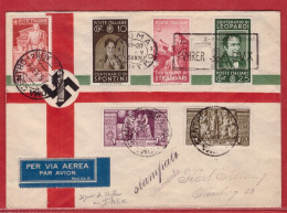 ITALIE LETTRE SEJOUR DU CHANCELIER ALLEMAND DE 1938 DE ROME POUR HAMBOURG ALLEMAGNE - Poststempel (Zeppeline)