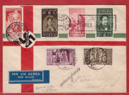 ITALIE LETTRE SEJOUR DU CHANCELIER ALLEMAND DE 1938 DE ROME POUR HAMBOURG ALLEMAGNE - Marcophilia (Zeppelin)